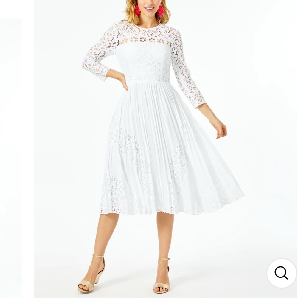 Lilly Pulitzer Aiden Lace Midi Dress Women’s Size 0 White Wedding Built In Bra - Picture 2 of 11